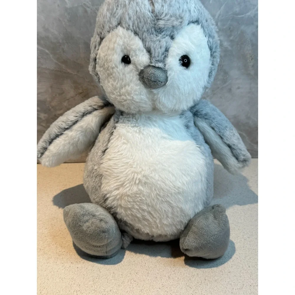 Gray White Baby Penguin Plush Toy Stuffed Animal Soft Cuddly Gift 12